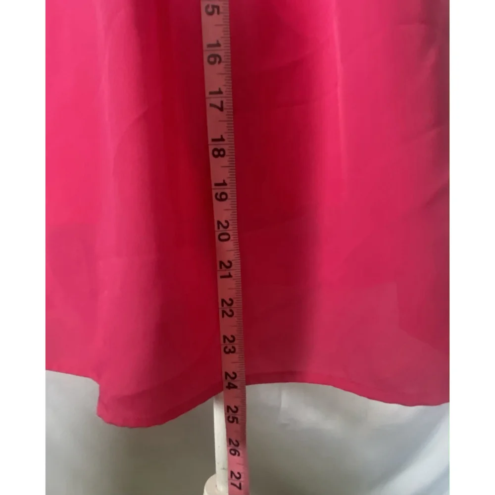Merona Women’s XL 16 Pink Sleeveless Blouse Top Pleated Neck Keyhole Back Casual